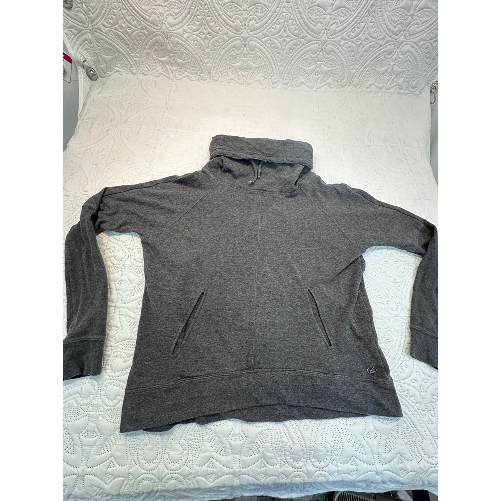 Betsey Johnson Performance Cowl Neck Sweatshirt Gray Heather Medium